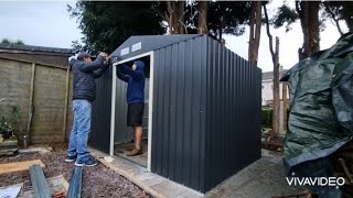 Unboxing amp metal garden shed assembly shed [upl. by Greg424]