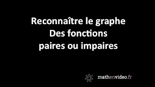 Reconnaître les graphes des fonctions paires ou impaires [upl. by Akcinehs]