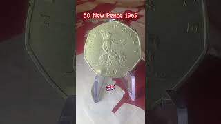 50 New Pence 1969 Großbritannien 🇬🇧 coin münzen treasure history british europe shorts [upl. by Edlihtam]