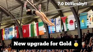 Kaylia Nemour ALG  🇩🇿 🥇Huge UPGRADED 15433 Uneven Bars Inbar to Komova II  Cottbus Cup 2024 [upl. by Haizek]