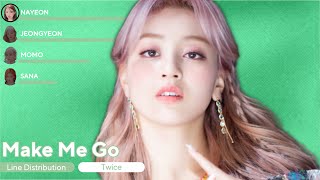 TWICE  MAKE ME GO Line Distribution  Lyrics [upl. by Hurlbut]