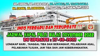 Update Terbaru  Jadwal kapal Pelni Bulan November 2022  Update 27 Oktober 2022 [upl. by Scherle]