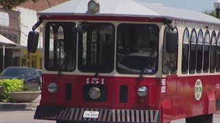 Free downtown McKinney trolley connects passengers to the past – and to parking [upl. by Aiyekal]