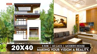 2040 House Design  800 Sqft  5 BHK  6 x12 Meters [upl. by Ennasus916]