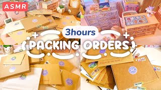 3hours ASMR packing orders compilation  cute Korean sticker shop  packing asmr  packaging asmr [upl. by Ysiad]