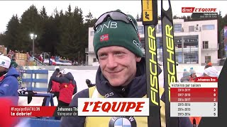 Biathlon  CM H  Boe «Peutêtre la plus belle course de ma carrière» [upl. by Atilamrac591]