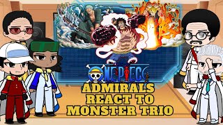 Admirals react to MONSTER TRIO 👀💖 anime onepiece trending viral luffy sanji zoro [upl. by Oinotnas]