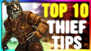 Skyrim TOP 10 Best Secret THIEF Build Tips amp Tricks Special Edition Guide [upl. by Atalee539]