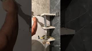 how to build a shelf in a tile shower  intiqamusta shelfstyling walltiles bathroomdesign [upl. by Wilek]