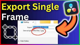 Export Single Frame Davinci Resolve  Step By Step Guide [upl. by Litch]