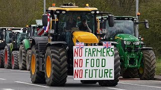 Thousands of UK farmers descend on Parliament to protest against inheritance tax hike [upl. by Opportina902]