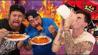 Eating the Worlds SPICIEST Noodles  Korean Noodle Challenge [upl. by Tallie]