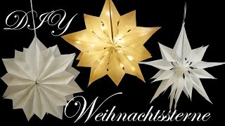 Weihnachtssterne aus Brottüten  Leuchtsterne  Papiersterne basteln [upl. by Leirud]