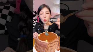 Chocolate Crepe Cake Mukbang eating mukbang asmreating cake [upl. by Tabbatha539]