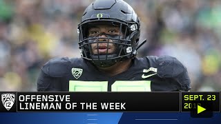 Oregons Penei Sewell wins second straight Pac12 Offensive Lineman of the Week award [upl. by Fechter913]