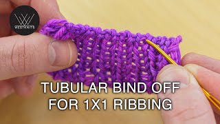 Tubular Bind Off for 1x1 Ribbing [upl. by Yllas]