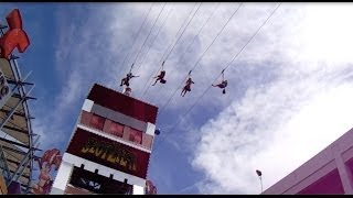 SlotZilla Zip Line Attraction at Fremont Street Experience Las Vegas [upl. by Stormy]