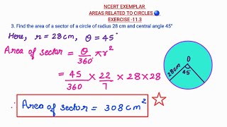 Areas Related to Circles  NCERT EXEMPLAR  Important Questions  Class10 cbse [upl. by Litnahs]