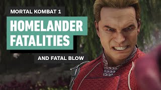 Mortal Kombat 1  Homelander Fatalities and Fatal Blow 4K [upl. by Saiff302]