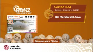 Sorteo Zodiaco Especial No 1651 alusivo al quotDía mundial del Aguaquot [upl. by Bausch]