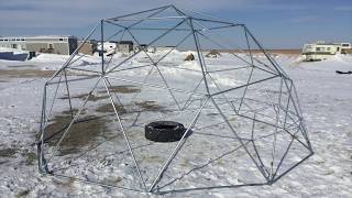 130 Geodesic Dome 2V Frame Build with conduit struts Part 2 2020 [upl. by Imim146]