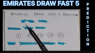 EMIRATES DRAW FAST 5 PREDICTIONS FOR 09112024  EMIRATES DRAW MOST POWERFUL NUMBER LIST [upl. by Durwood775]