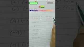 Multiplying IntegersMultiply Positive and Negative Numbers shorts youtubeshorts [upl. by Sparks777]