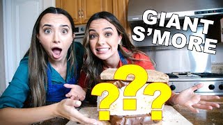 TOO BIG TO EAT Trying The GIANT S’MORE CHALLENGE  Merrell Twins [upl. by Domella]