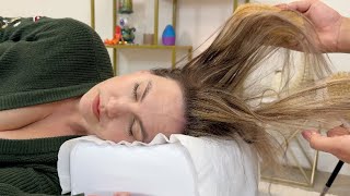 HEAD MASSAGE Brushing Vibration Tapping Sleep Therapy w Tinkling Rings [upl. by Fokos]