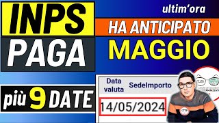 Inps PAGA 14 MAGGIO ⚠️ DATE PAGAMENTI ASSEGNO UNICO NASPI ADI BONUS 100€ CARTA ACQUISTI SFL [upl. by Trahern170]