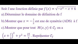 Domaine de définitiion  axe de symétrie [upl. by Drugi960]