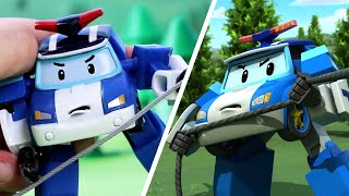 Yield to friends  POLI in Real Life  Toy For Kids  Cartoon for Children  Robocar POLI [upl. by Otrebire180]