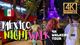 🇲🇽 Mexico City 4K Walking Tour  Night Walk Reforma Roma Norte 4K HDR  60fps [upl. by Intirb]