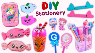 12 DIY STATIONERY IDEAS  SCHOOL SUPPLIES TO MAKE AT HOME  PENCIL CASE BOOKMARKS FOLDER [upl. by Yram]