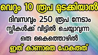 വെറും10 രൂപ മുടക്കിയാൽ ദിവസവും 250 രൂപ നേടാം സ്ത്രീകൾക്ക് വീട്ടിൽ ചെയ്യാവുന്ന ഒരു കൈത്തൊഴിൽ [upl. by Cusack]