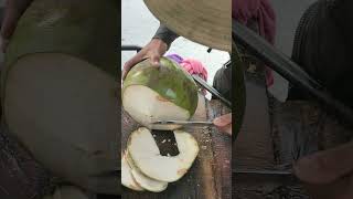 Giant coconut  cutting expert outdoors fruit coconut [upl. by Litha]