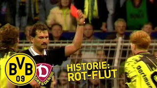 Red en masse The most red cards in Bundesliga history  BVB  Dynamo Dresden [upl. by Akim]