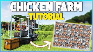 Minecraft EASY Automatic Chicken Farm Tutorial 121 [upl. by Adnolrehs]