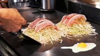 Japanese Food  The BEST OMELETTE OKONOMIYAKI Teppan Dining By The Way Tokyo Japan [upl. by Aicekat]