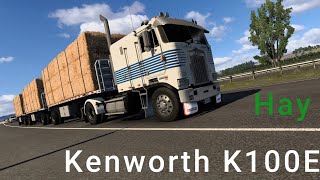 Kenworth K100E Cabover 2 Axle  ATS  Big Cam 475  Triple Hay Wagons [upl. by Nevag]