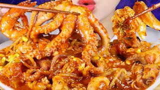 ASMR Spicy Braised Seafood and Monkfish  HaemulAguijjim 해물아귀찜  Eating Sounds Mukbang [upl. by Eelame]