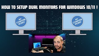 How to Setup Dual monitor on windows 10 or 11 for laptops in 2024 [upl. by Akeenahs]