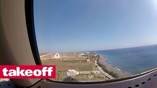 Approach Santorini Cockpit View  Condor Boeing 757 [upl. by Lorac]