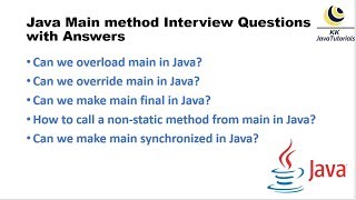 Java Main method Interview Questions with Answers PART1 Java Online Training [upl. by Pauletta937]