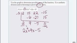 Algebra II 66 Finding Zeros of a Polynomial by Synthetic Division andor Factoring [upl. by Arne]