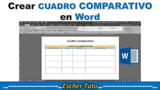 Cómo crear CUADRO COMPARATIVODESCRIPTIVO en Word  FÁCIL [upl. by Yelrahc]