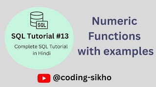 Numeric Functions in SQL  Numeric Functions with example [upl. by Pliske]