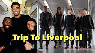 Real Madrid Travel To Liverpool For Champions League Clash  Mbappe Arda Güler Bellingham Brahim [upl. by Anilecram269]