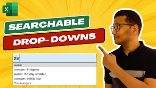 Searchable Drop Down Lists in Excel No VBA 🔥 [upl. by Ahsuas56]