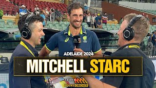 Mitchell Starc Joins Triple M After Taking 6 Wickets On Day 1 In Adelaide  Triple M Cricket [upl. by Antonetta]